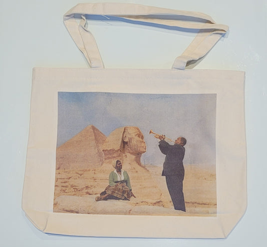 Louis and Lucille Armstrong at the Pyramids of Giza- Tote Bag
